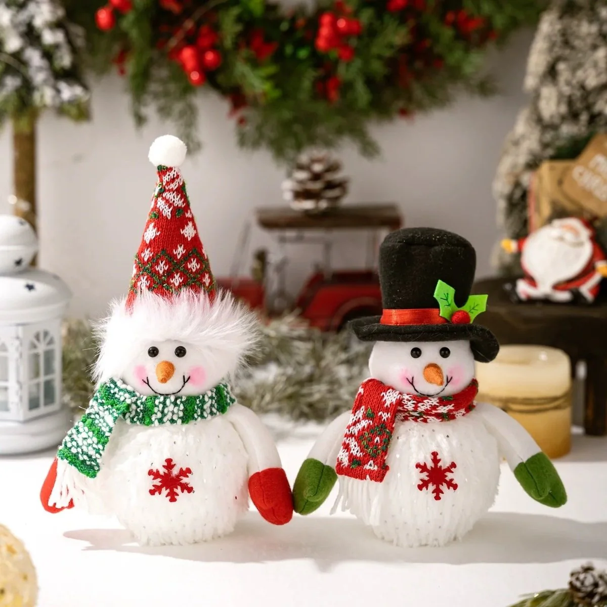 Glowing Christmas Snowman Duo - Image 3