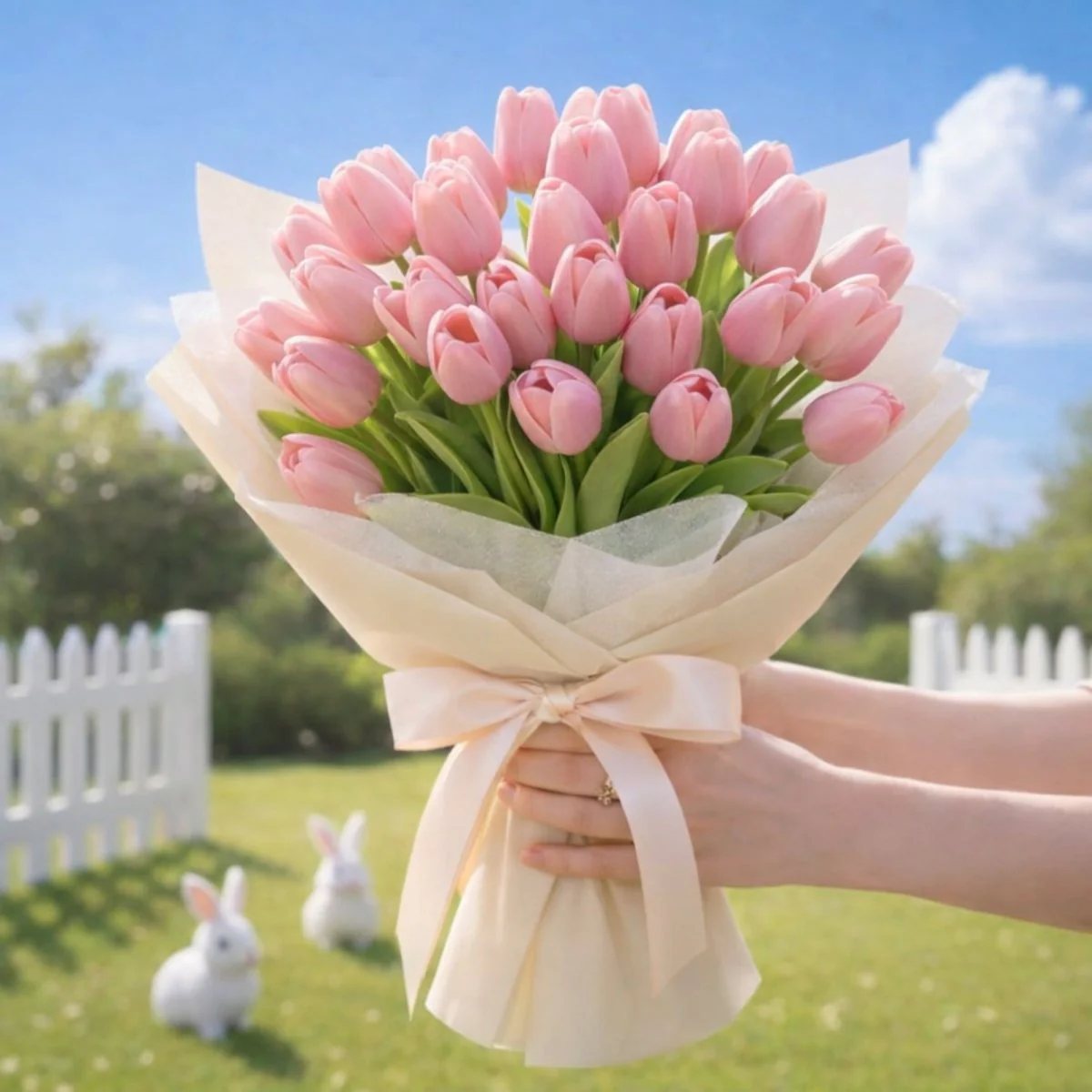 Premium Real-Touch Tulip Bouquet - Fresh Spring Flower Arrangement for Mother's Day, Birthdays & Home Decor - Hand-Tied Luxury Silk Tulips - Image 4