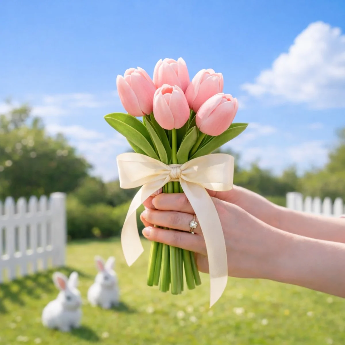 Premium Real-Touch Tulip Bouquet - Fresh Spring Flower Arrangement for Mother's Day, Birthdays & Home Decor - Hand-Tied Luxury Silk Tulips - Image 6
