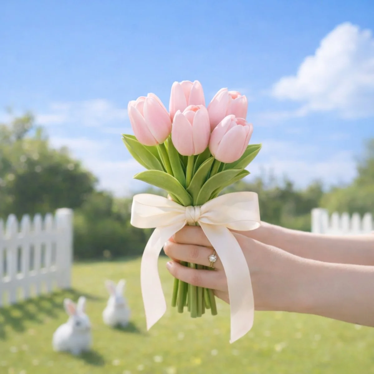 Premium Real-Touch Tulip Bouquet - Fresh Spring Flower Arrangement for Mother's Day, Birthdays & Home Decor - Hand-Tied Luxury Silk Tulips - Image 9