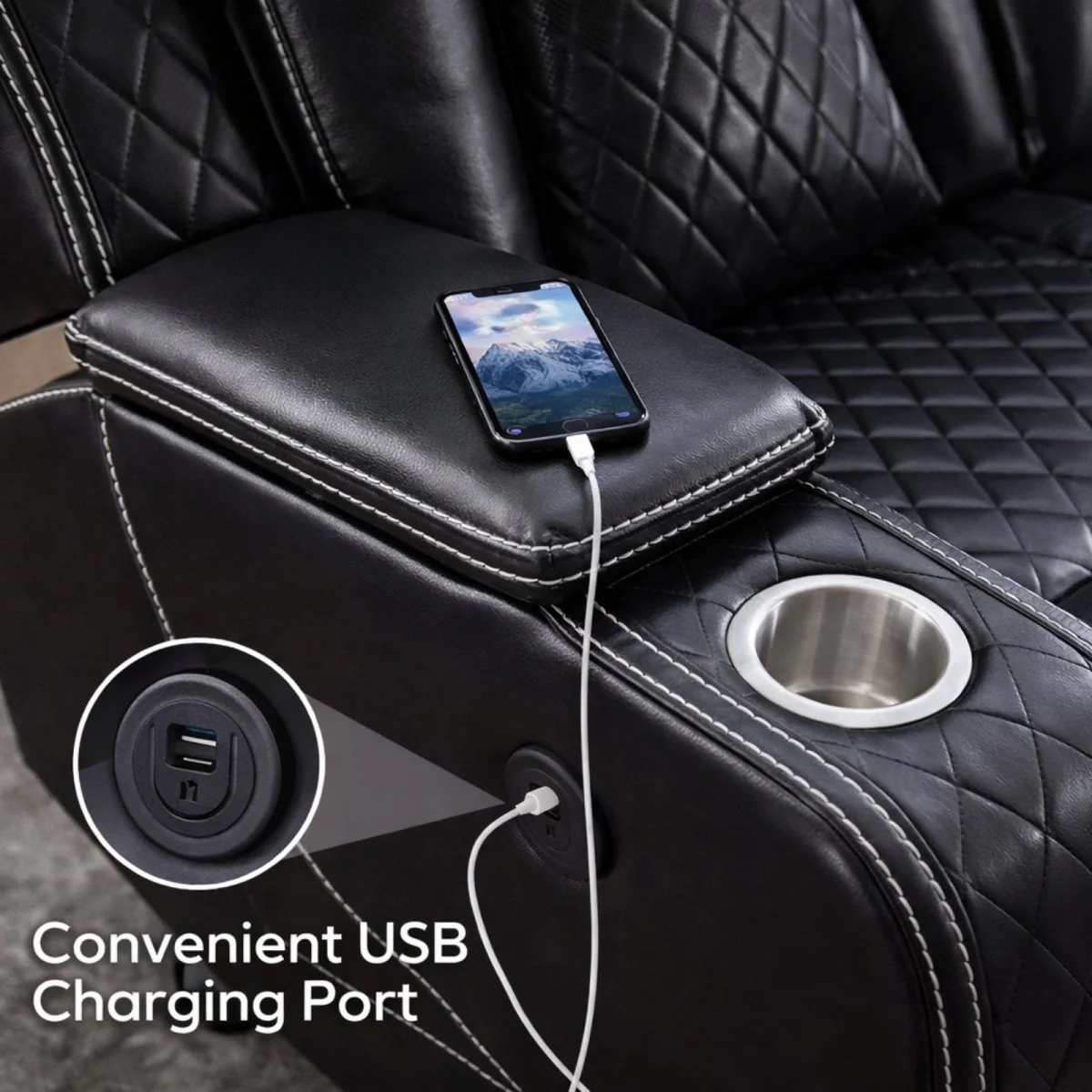 The Maverick Cinema Console | Smart Power Reclining Loveseat - Image 8
