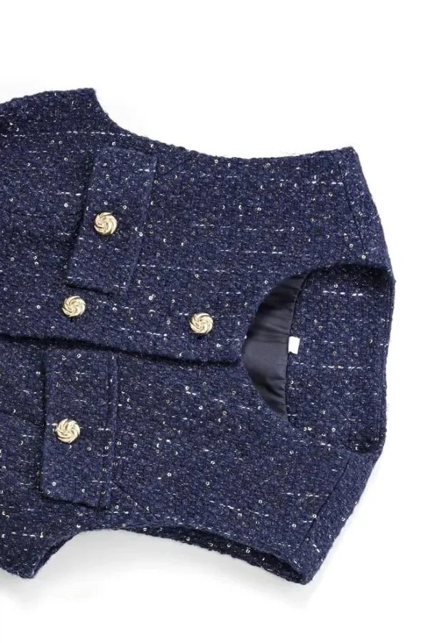Minji Midnight Tweed Vest - Image 7