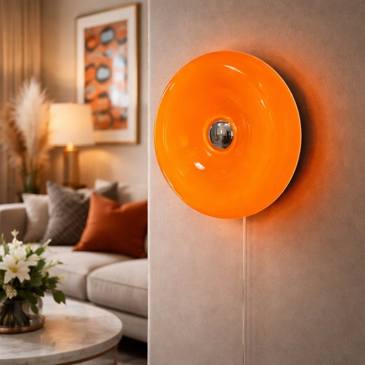 The Solis Donut Lamp | Amber Gloss Touch-Dimmable Light - Image 2
