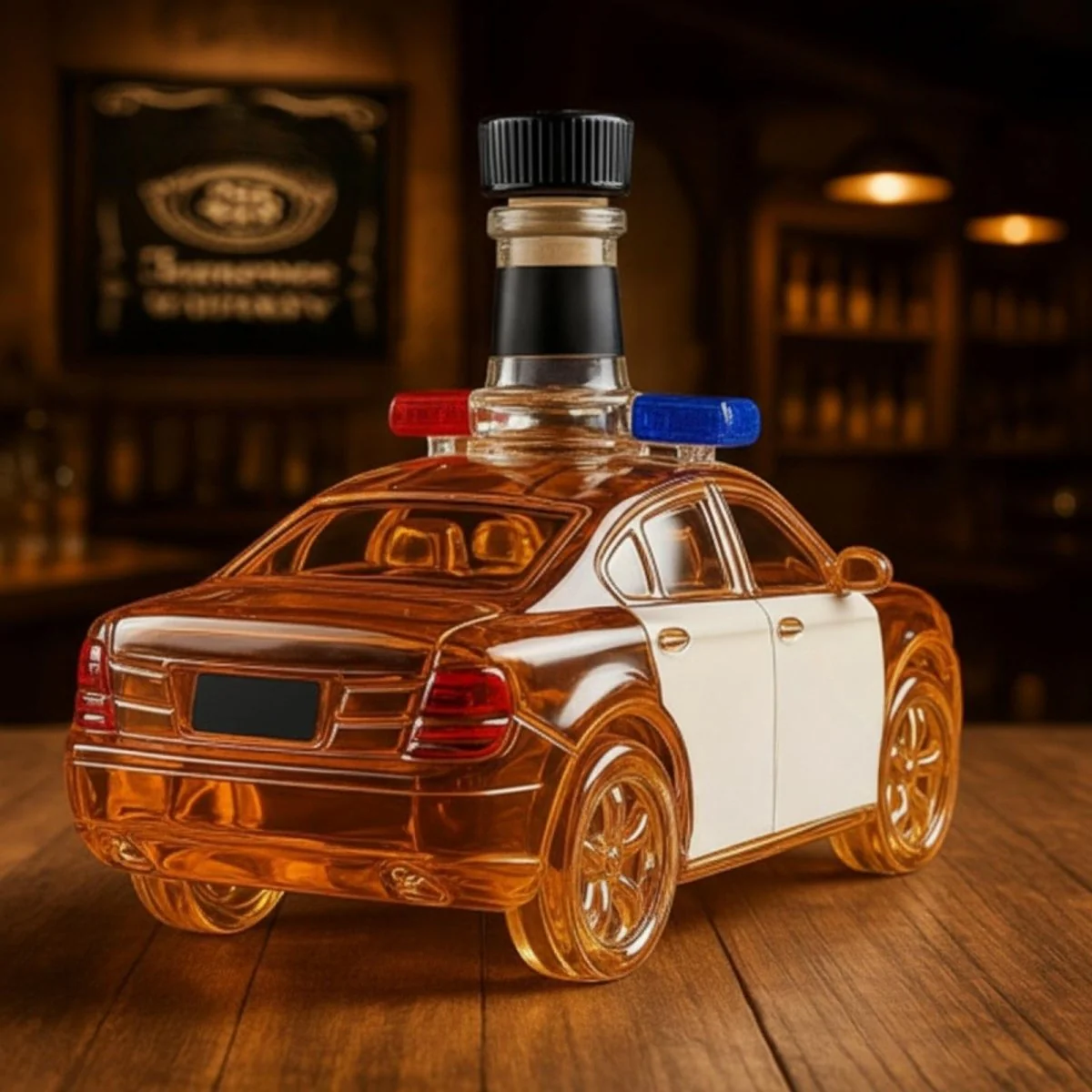 Police Car Whiskey Bourbon Decanter Bottle - Image 3