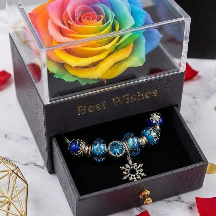 Preserved Rose Jewelry Box with Bracelet - Eternal Flower Gift Set for Valentine's Day, Anniversary & Birthday - Image 28