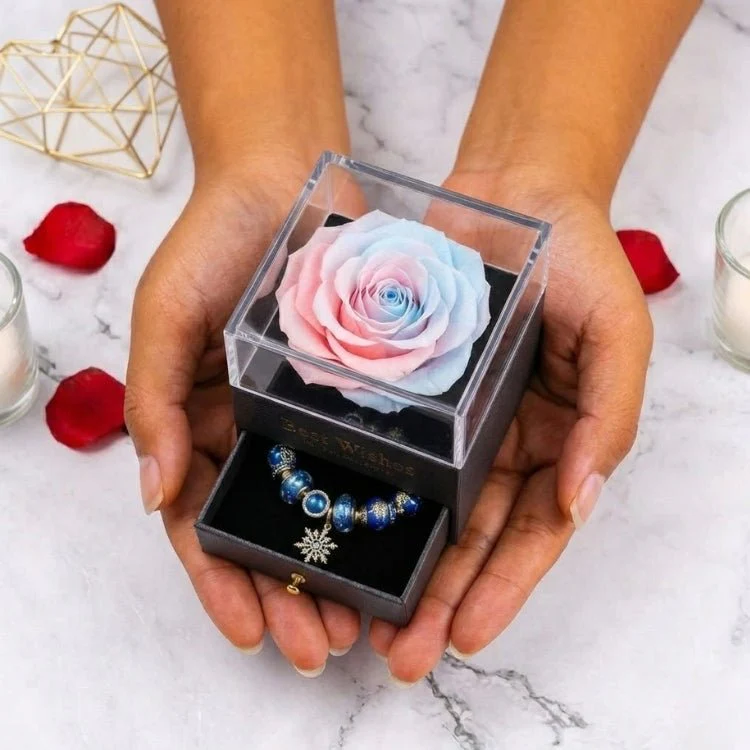 Preserved Rose Jewelry Box with Bracelet - Eternal Flower Gift Set for Valentine's Day, Anniversary & Birthday - Image 34