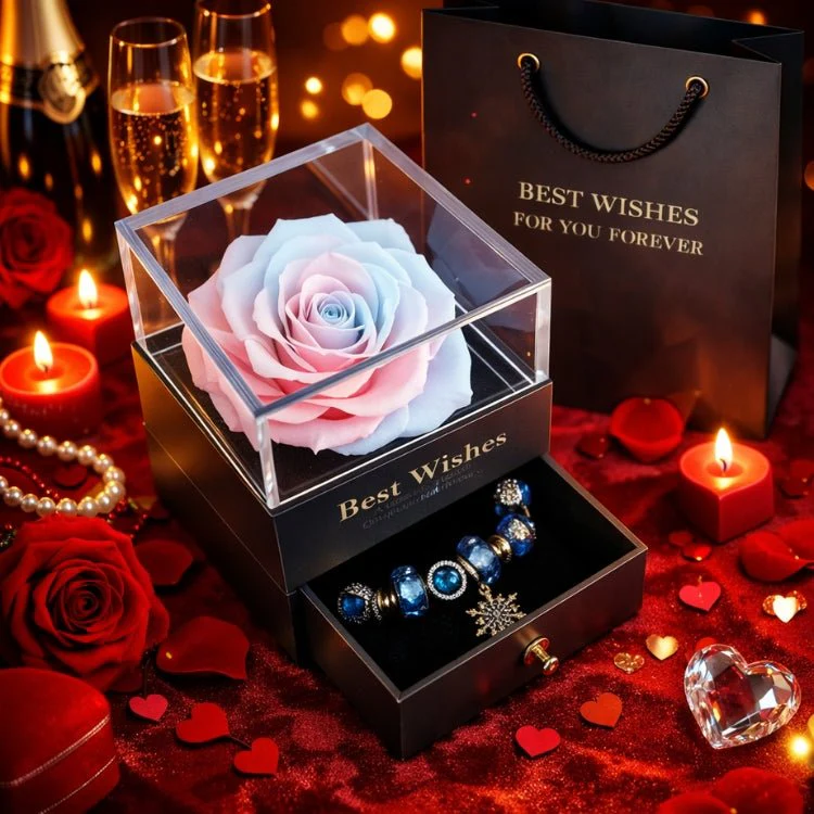 Preserved Rose Jewelry Box with Bracelet - Eternal Flower Gift Set for Valentine's Day, Anniversary & Birthday - Image 35