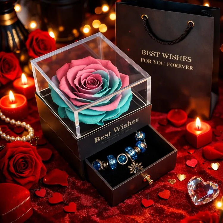 Preserved Rose Jewelry Box with Bracelet - Eternal Flower Gift Set for Valentine's Day, Anniversary & Birthday - Image 40