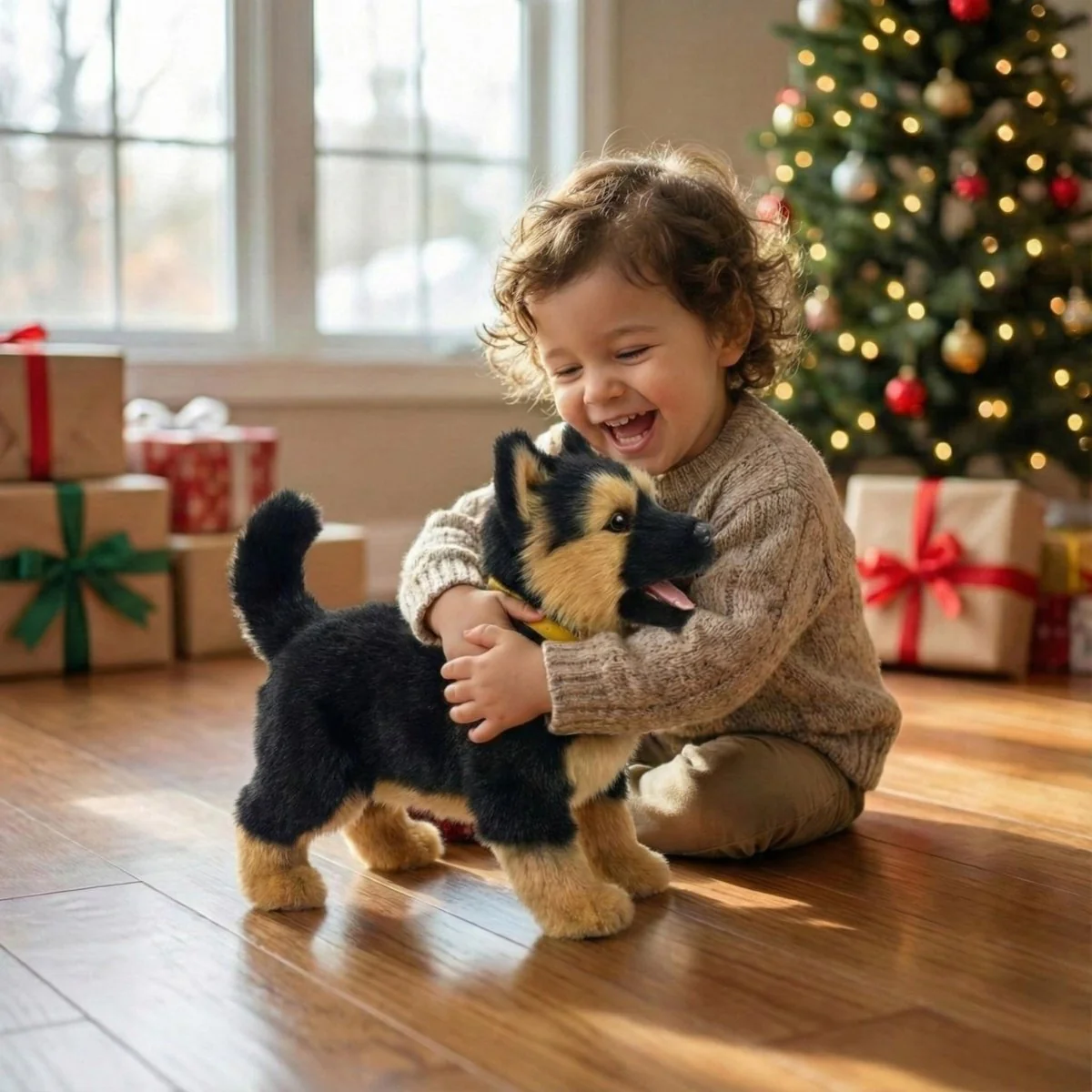 Realistic German Shepherd Puppy Toy – Interactive Walking, Barking & Wagging Electronic Pet - Image 8