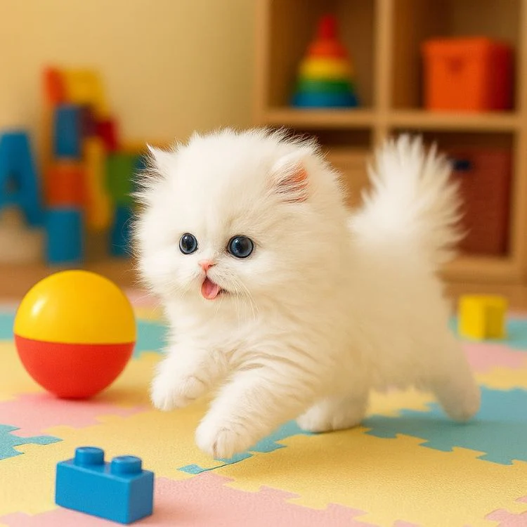 Realistic Interactive Robot Kitten – White Persian Cat Toy | Walks, Meows & Wags Tail - Image 3