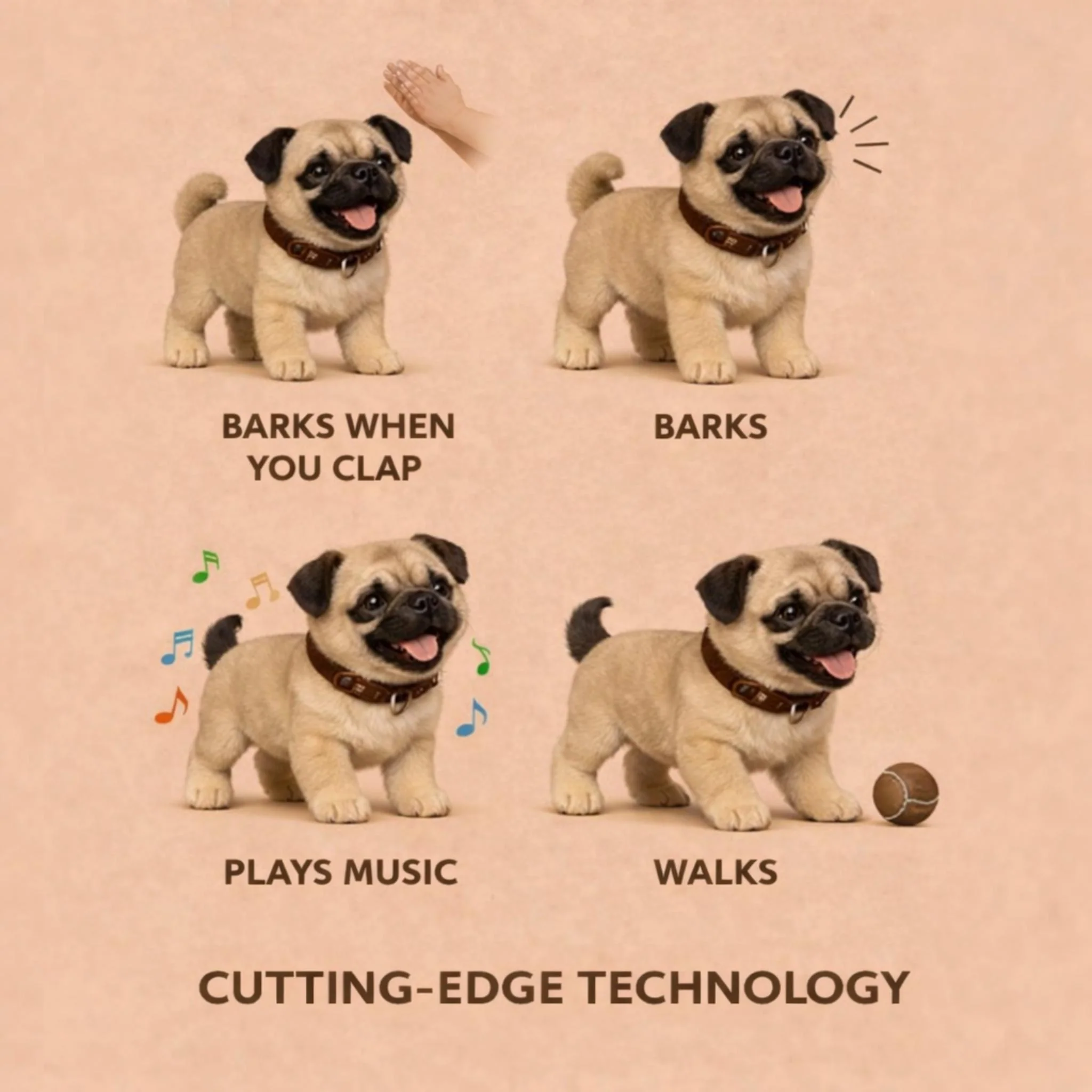 Realistic Interactive Robot Pug – Walking & Barking Electronic Puppy Toy for Kids - Image 5