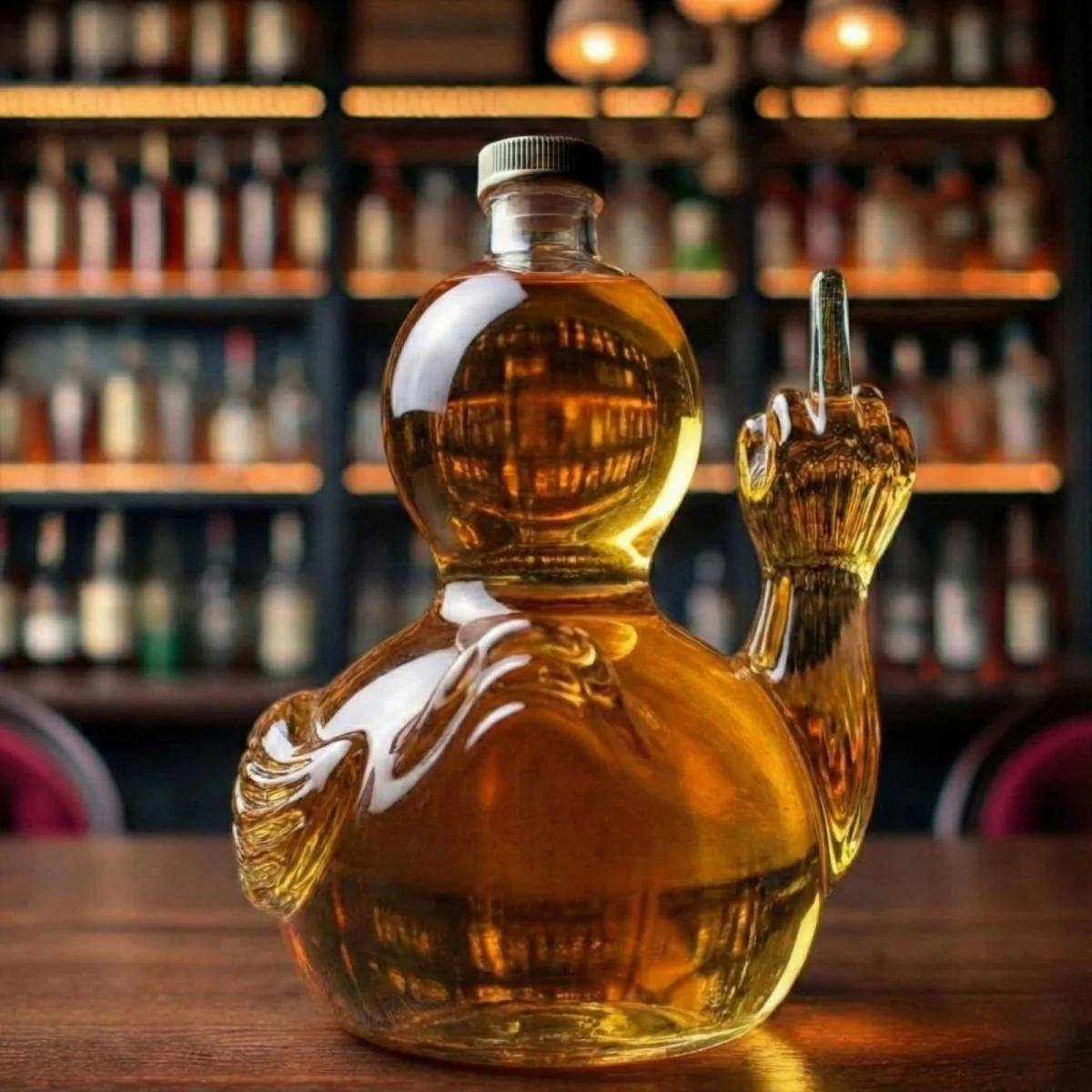 Rebellious Duckie Whiskey Bourbon Decanter Bottle - Image 3