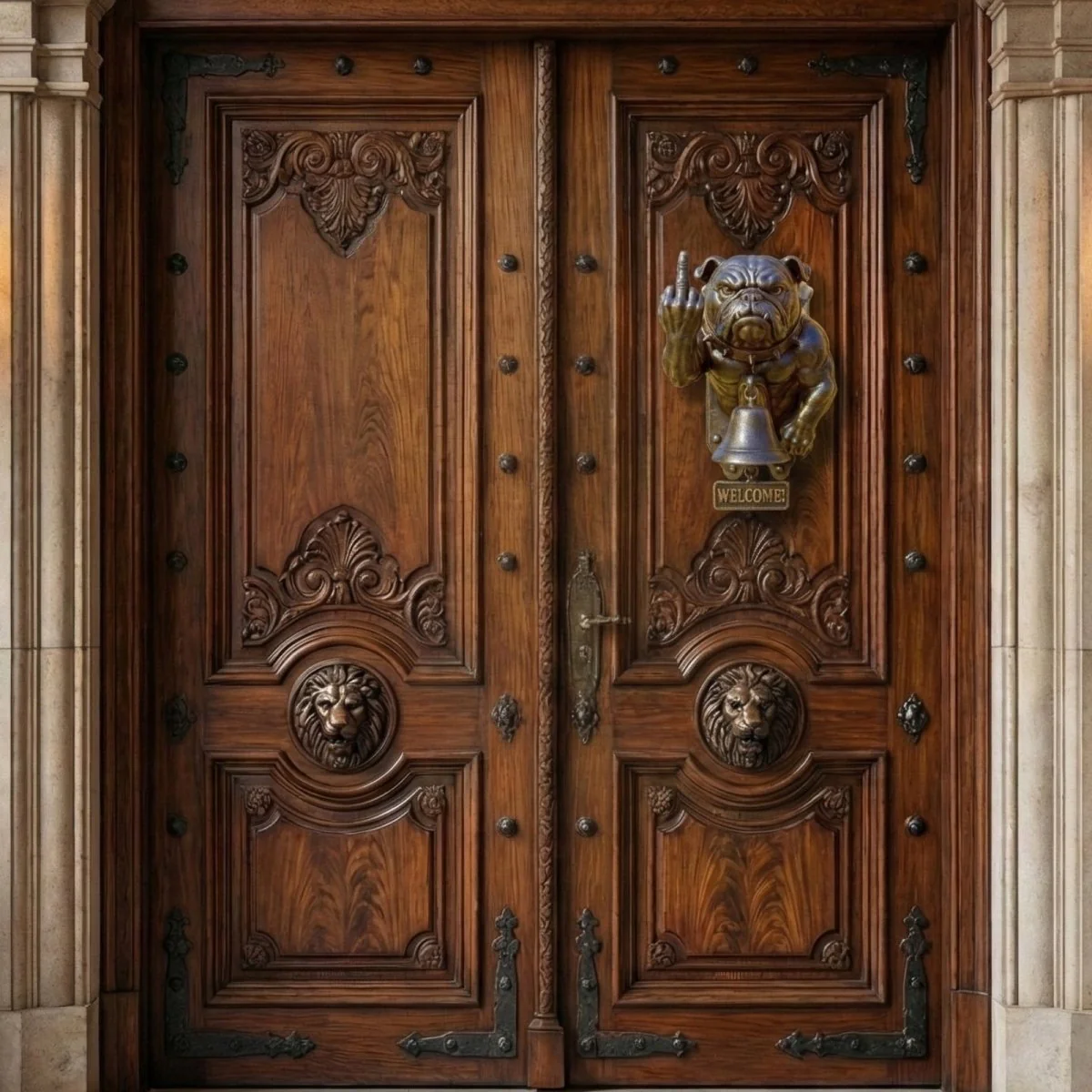 Rebellious Bulldog Door Knocker Bell - Image 3