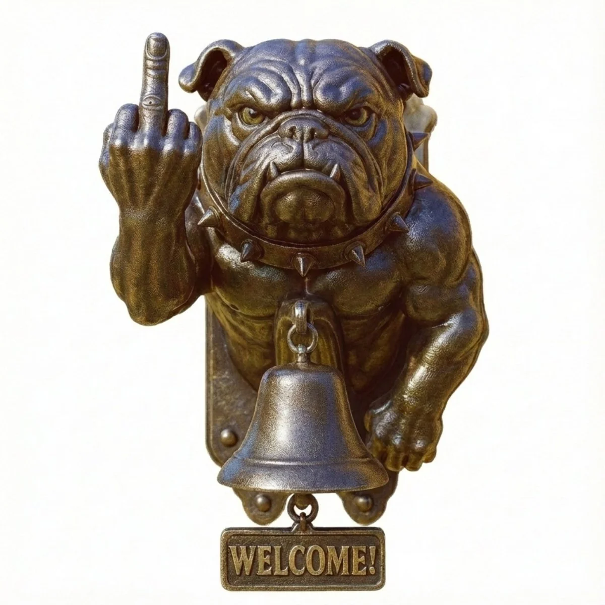 Rebellious Bulldog Door Knocker Bell - Image 5