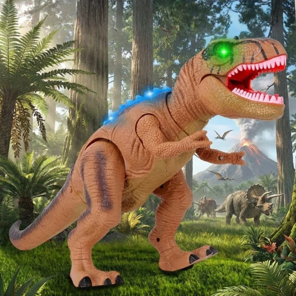 Remote Control T-Rex Dinosaur Toy – Realistic Walking, Roaring Sounds & LED Lights – Rechargeable RC Robot for Kids 3+ - Image 4