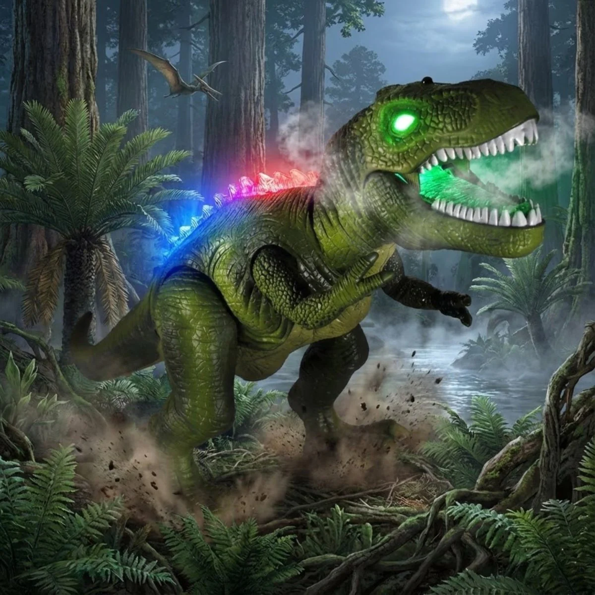 Remote Control T-Rex Dinosaur Toy – Realistic Walking, Roaring Sounds & LED Lights – Rechargeable RC Robot for Kids 3+ - Image 5
