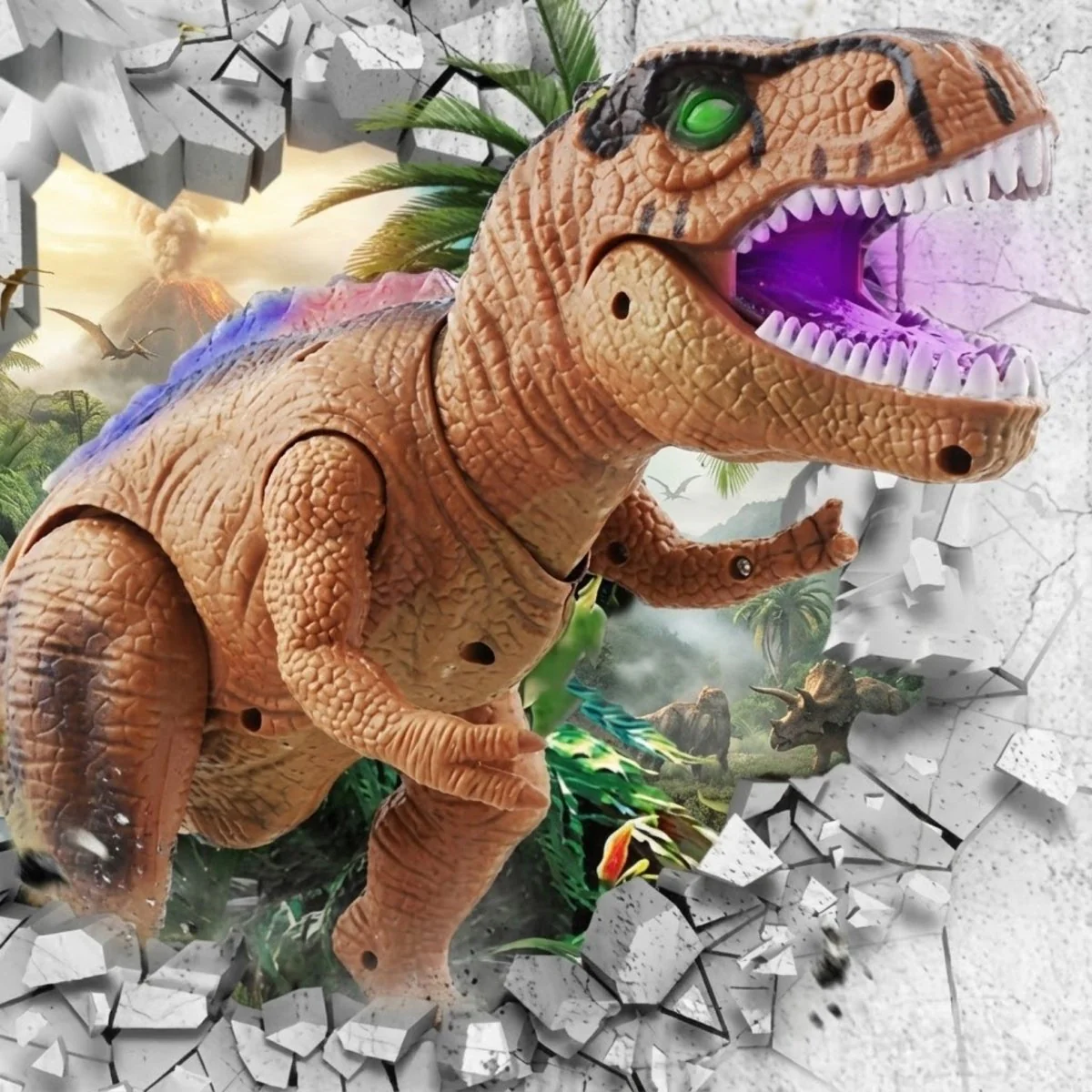 Remote Control T-Rex Dinosaur Toy – Realistic Walking, Roaring Sounds & LED Lights – Rechargeable RC Robot for Kids 3+ - Image 7