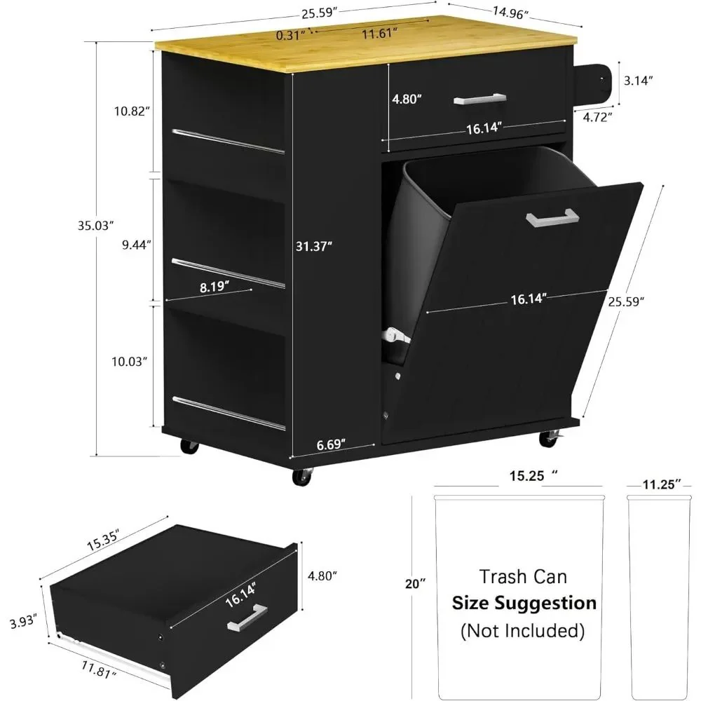 Rolling Kitchen Cart - Image 6