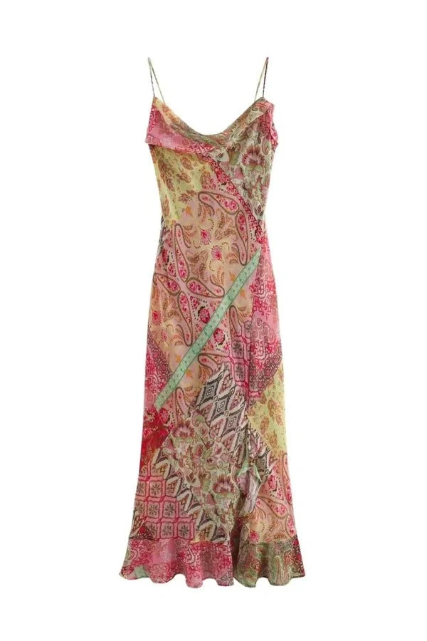 Rosaline Patchwork Slip Dress - Image 4