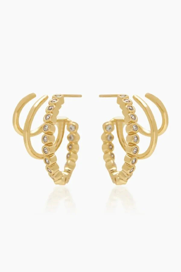 Sakura Gold Triple Hoops