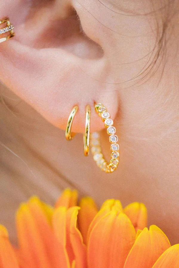 Sakura Gold Triple Hoops - Image 2