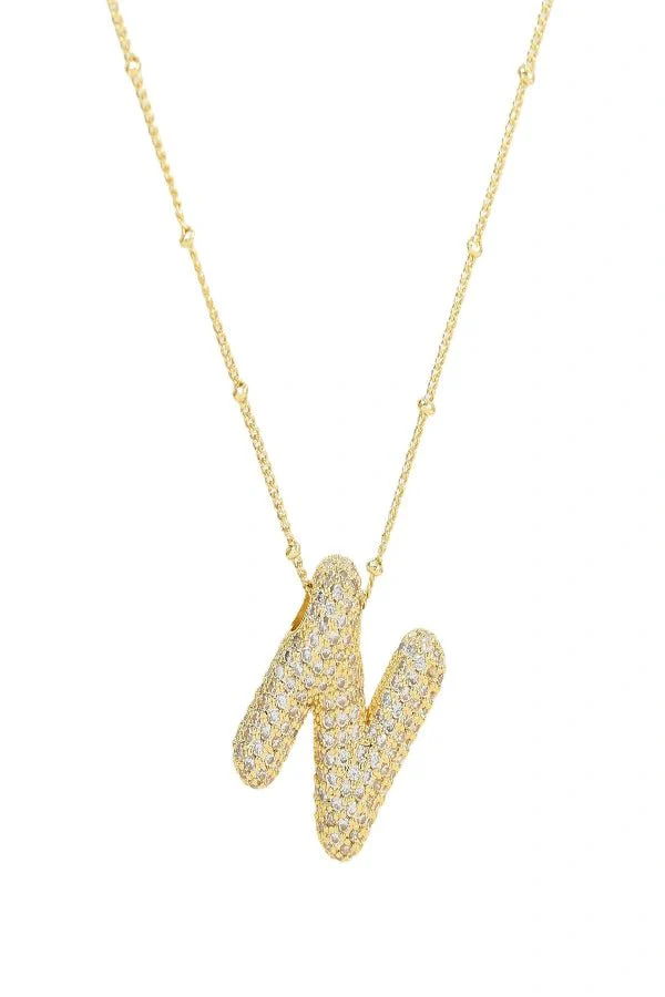 Savannah Diamond Bubble Letter Necklace - Image 14