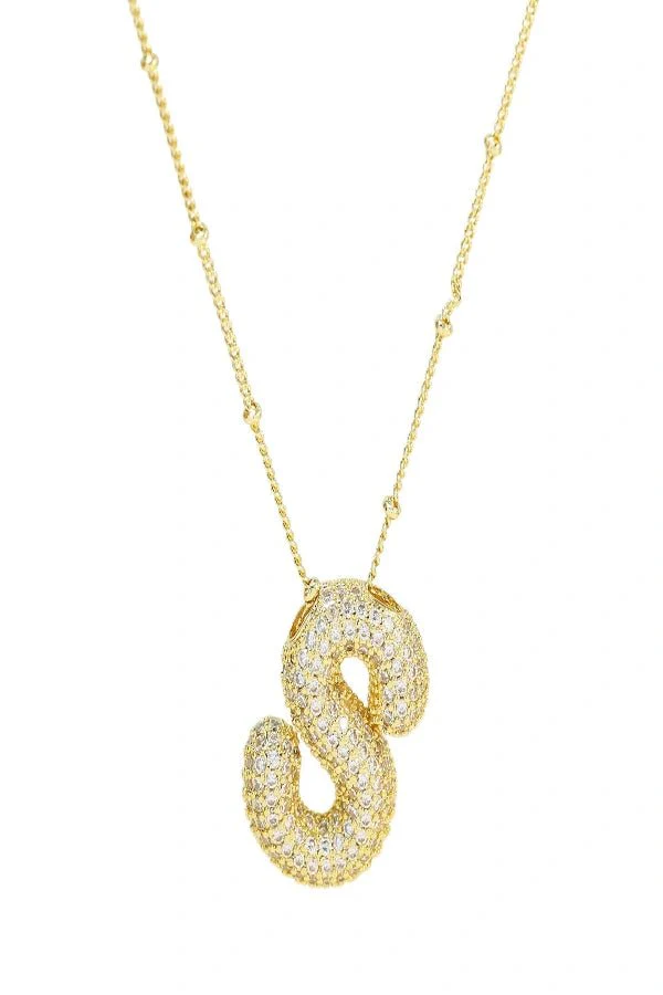 Savannah Diamond Bubble Letter Necklace - Image 19