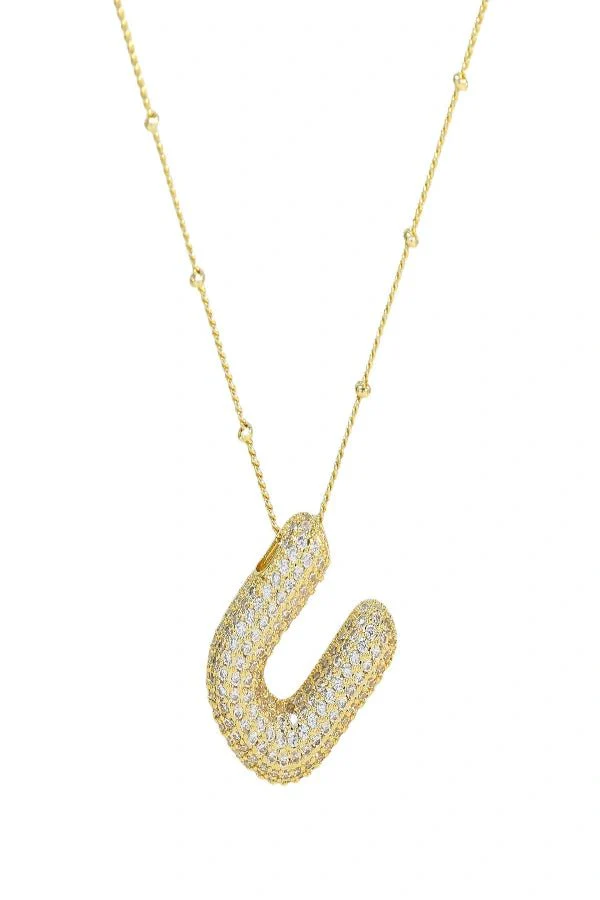 Savannah Diamond Bubble Letter Necklace - Image 21