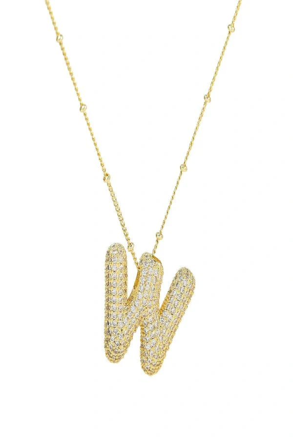 Savannah Diamond Bubble Letter Necklace - Image 23