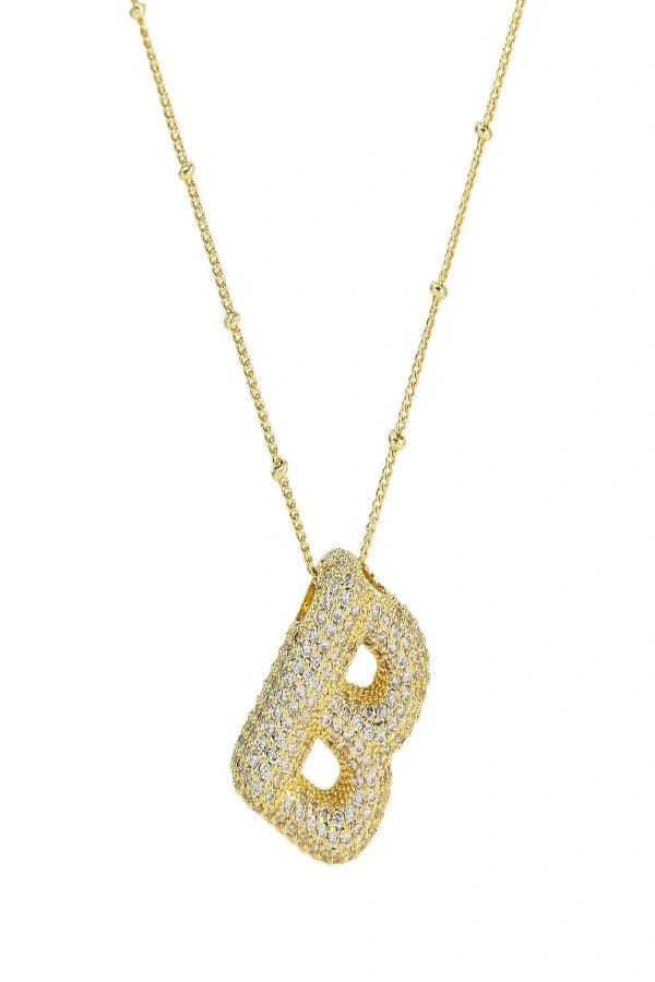 Savannah Diamond Bubble Letter Necklace - Image 3