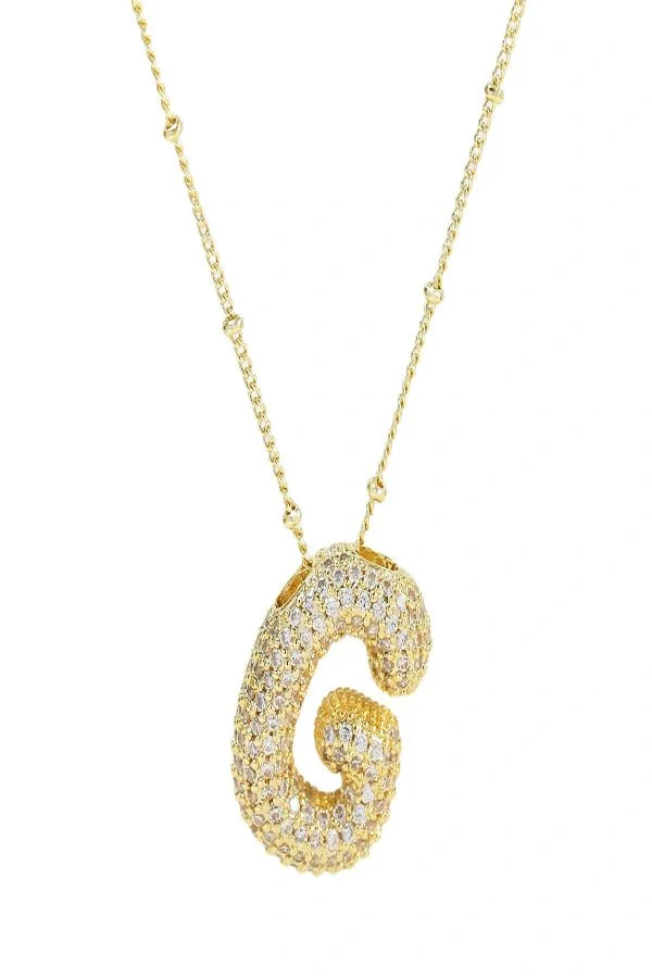 Savannah Diamond Bubble Letter Necklace - Image 9