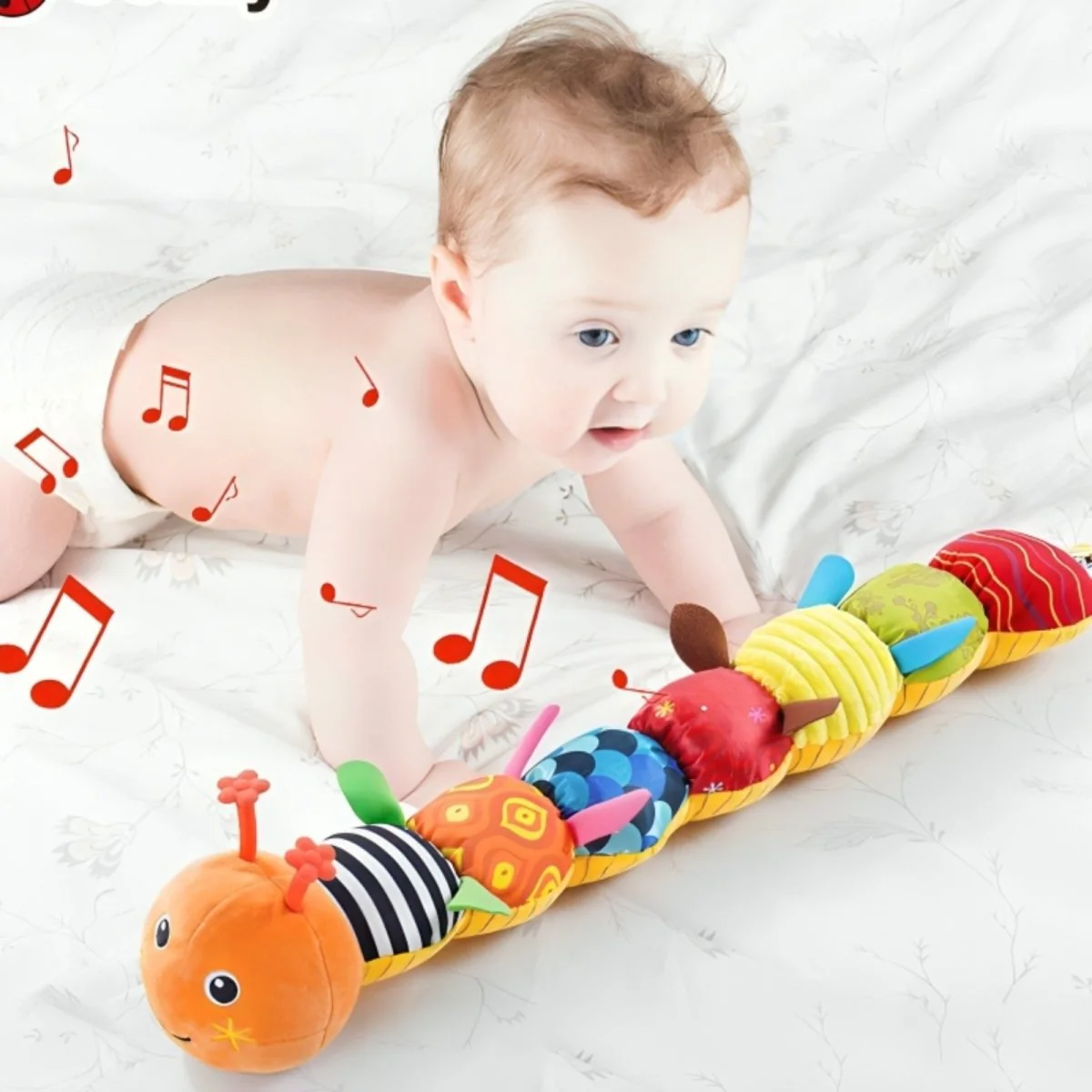 Musical Sensory Plush Caterpillar for Babies - Image 3