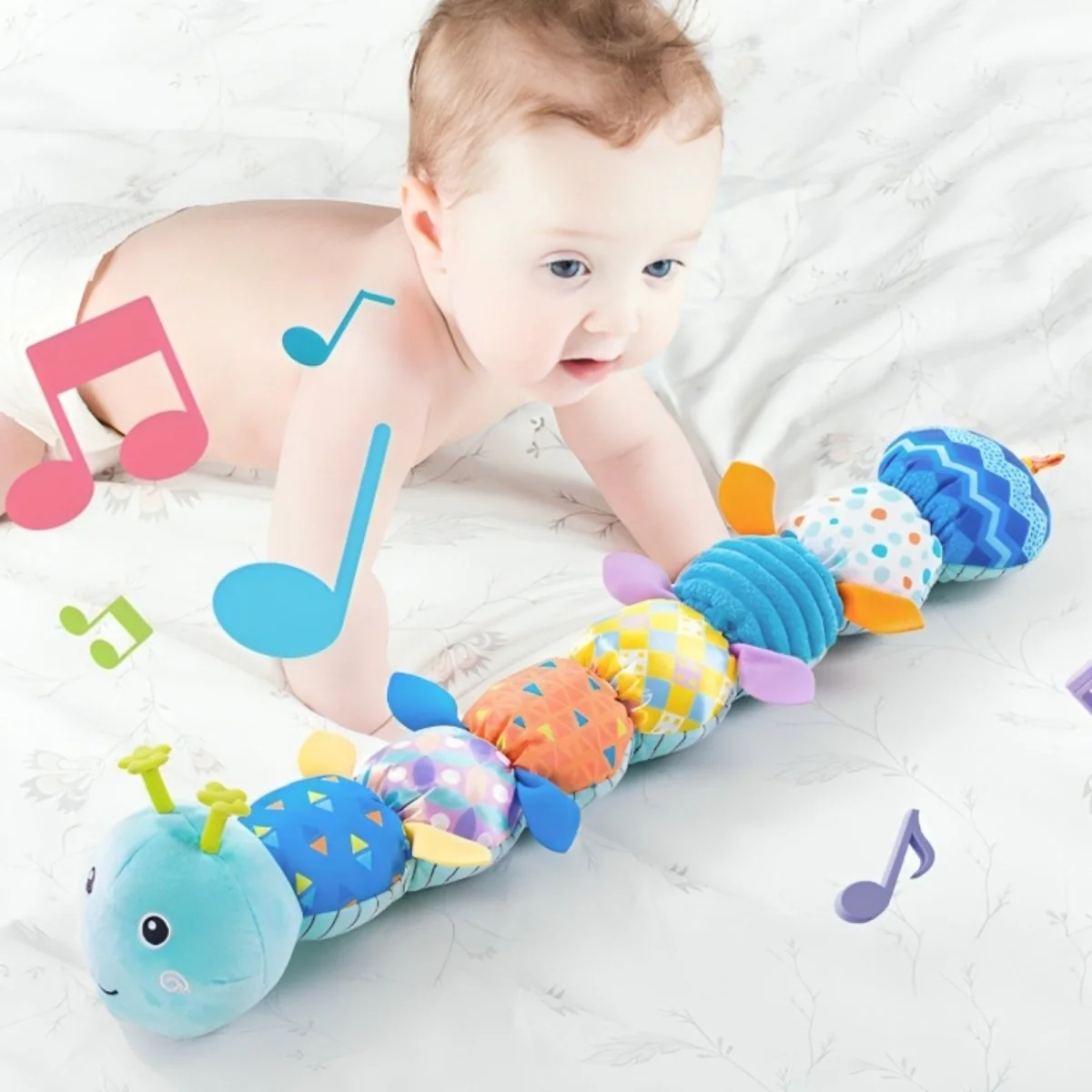 Musical Sensory Plush Caterpillar for Babies - Image 4