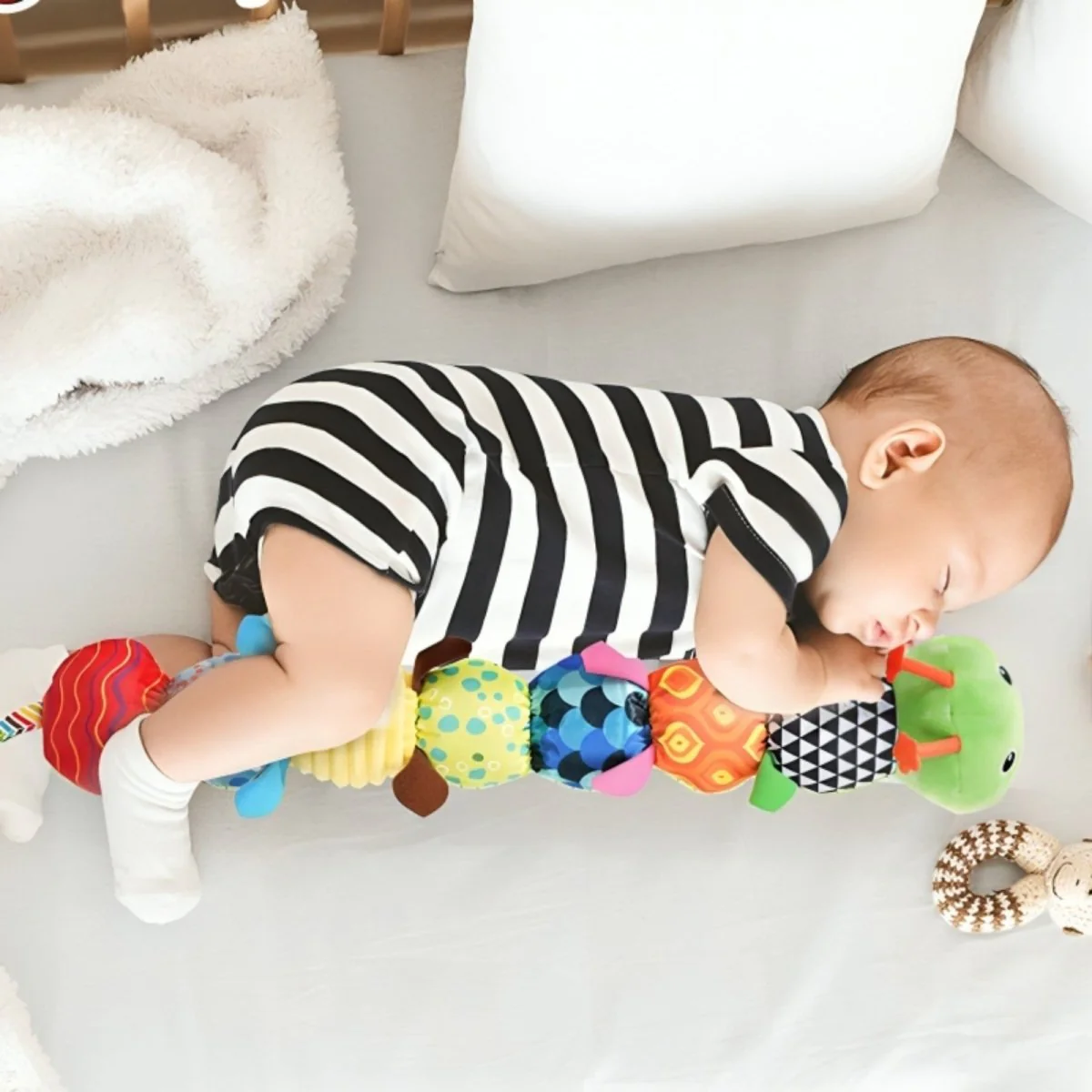 Musical Sensory Plush Caterpillar for Babies - Image 6