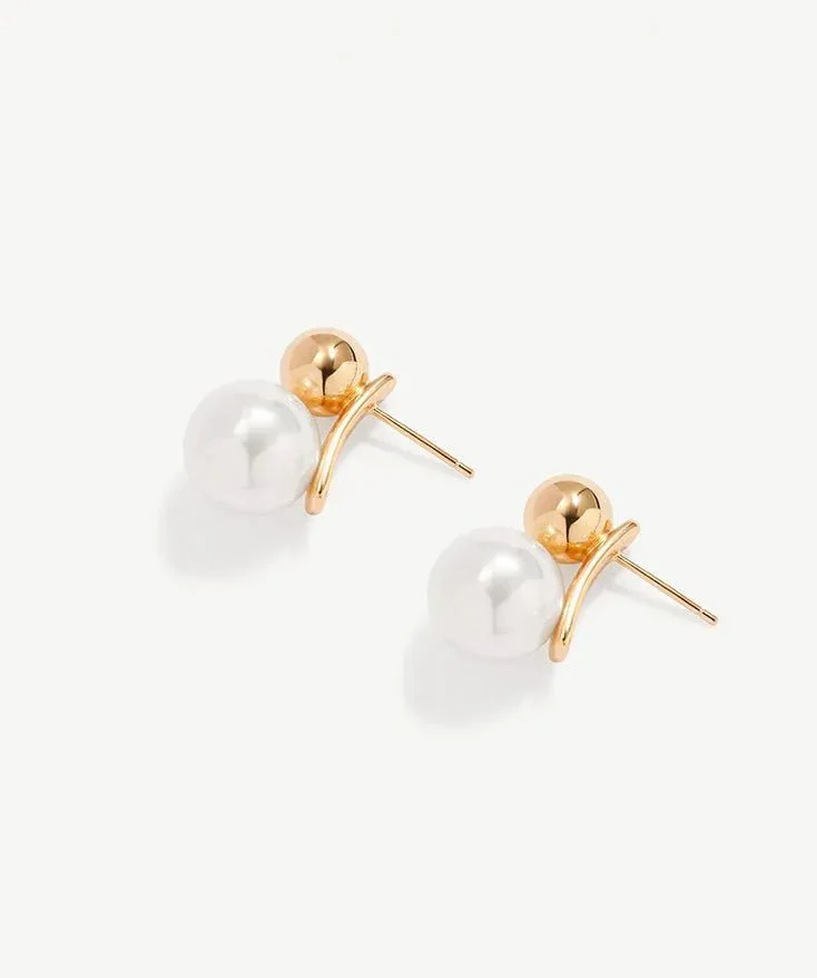 Stacey Dome Pearl Earrings - Image 5