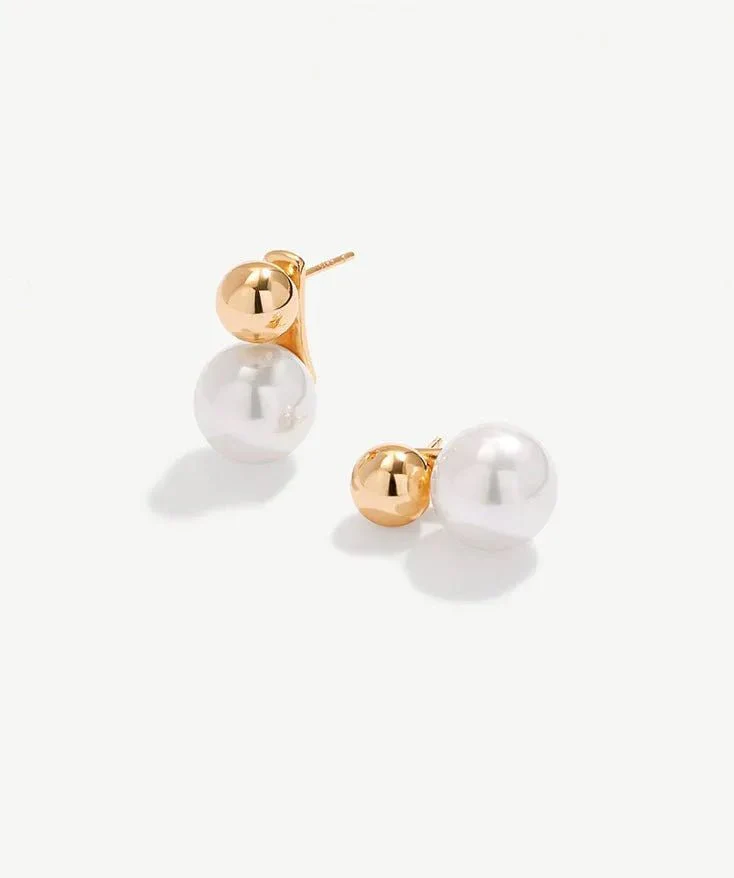 Stacey Dome Pearl Earrings - Image 6