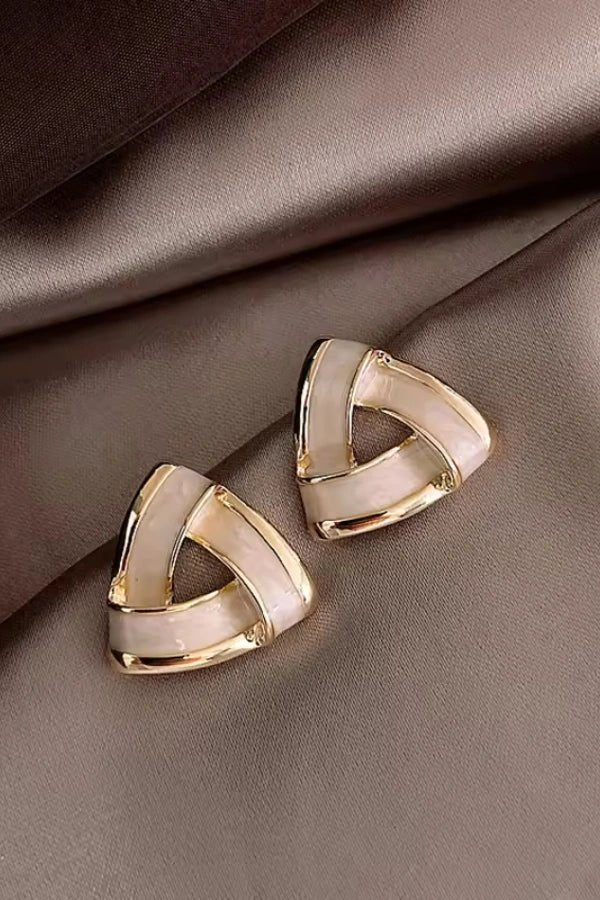 Trina Twisted Triangle Earrings - Image 2