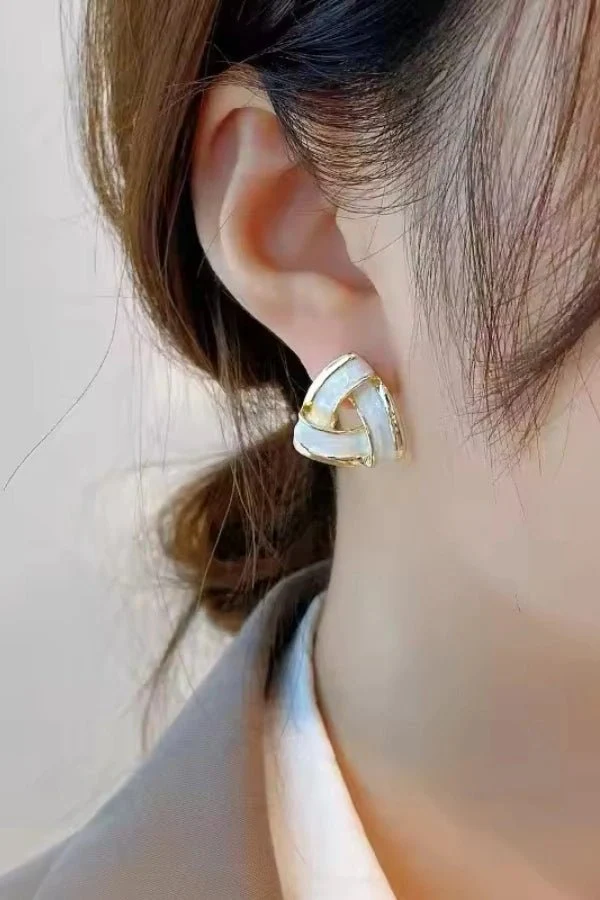 Trina Twisted Triangle Earrings - Image 6