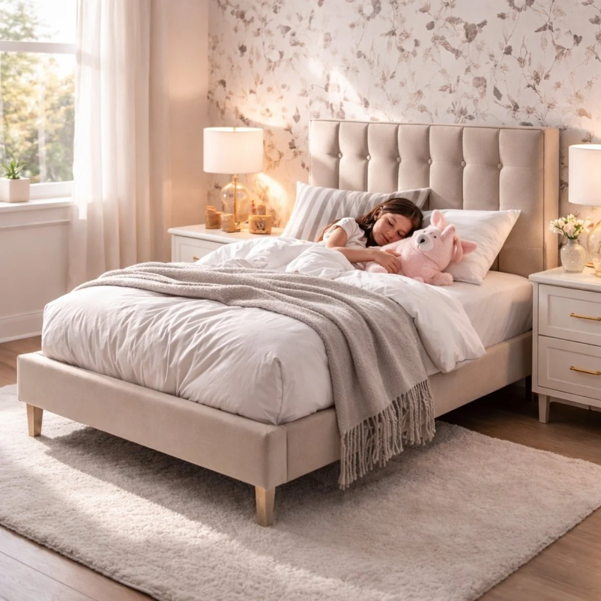 The Dreamer Twin | Velvet Channel-Tufted Sanctuary Bed - Image 5