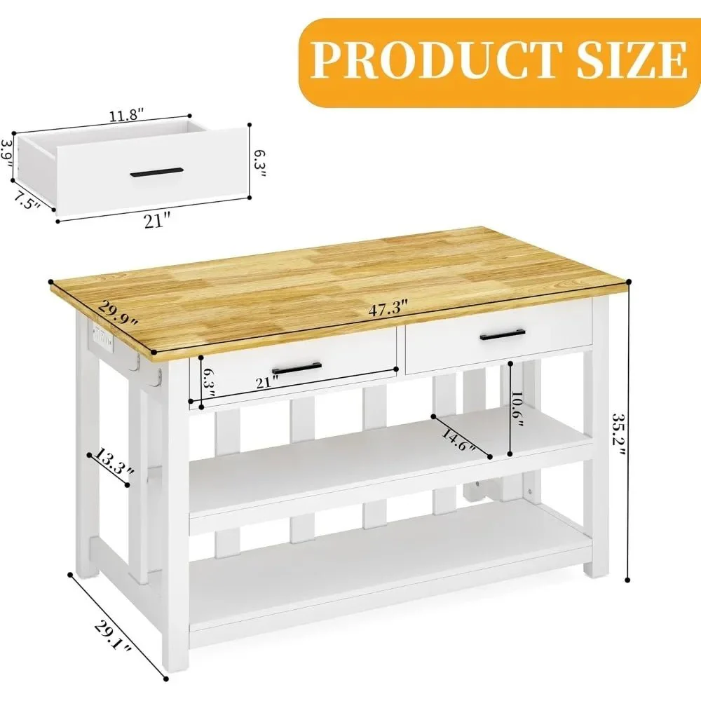 Smart Kitchen Island with Power Outlets - Image 2