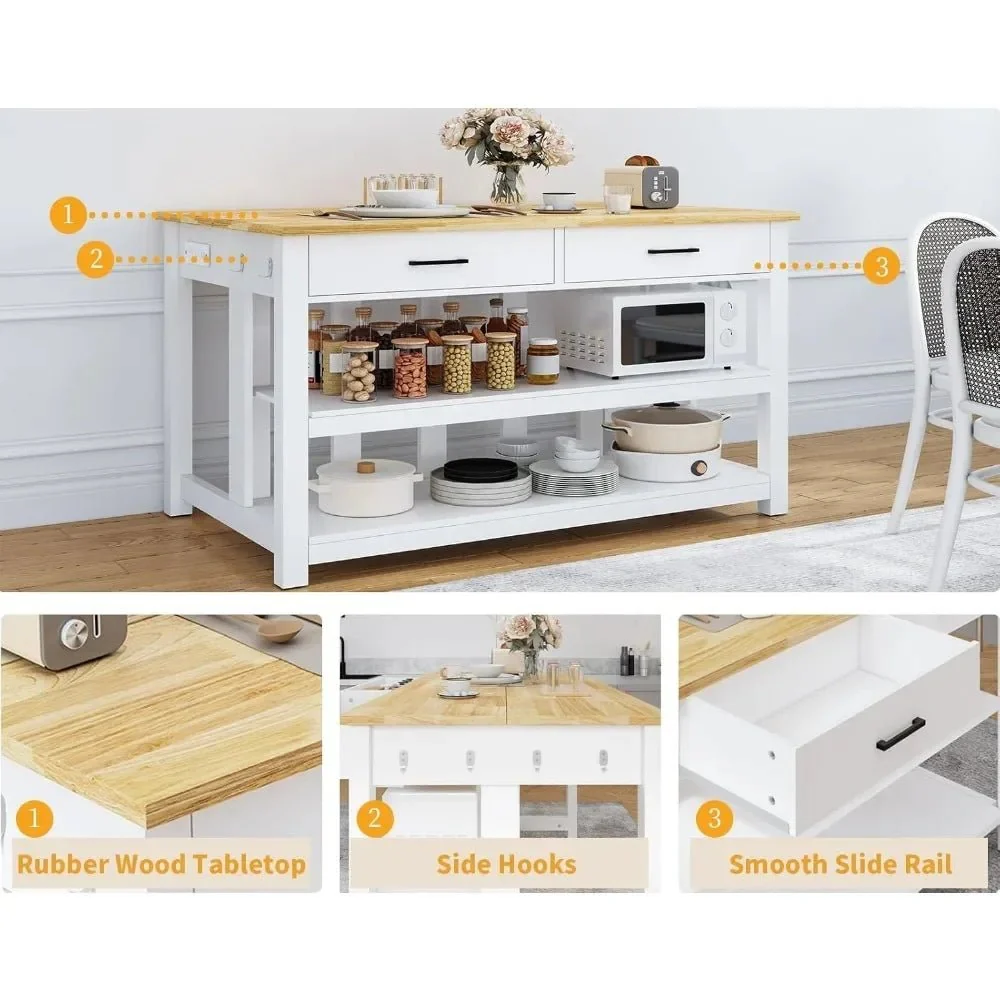 Smart Kitchen Island with Power Outlets - Image 5